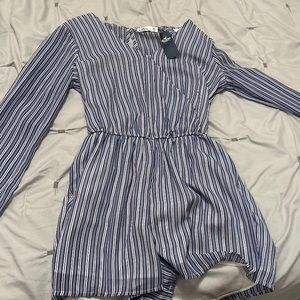 Long sleeve striped romper